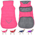 Petglad Waterproof Dog Coat - Winter Jacket with Pocket & Reflective Stripes (Pink, XL)