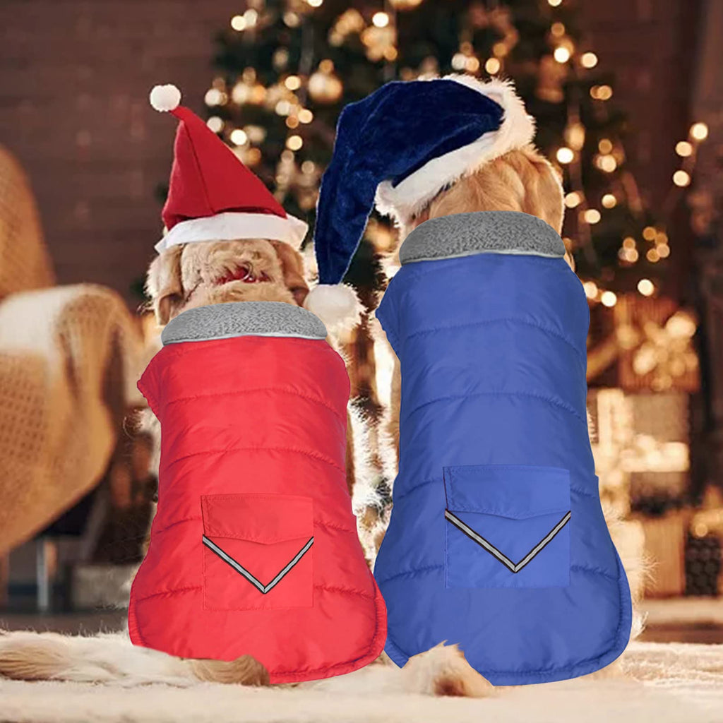 Petglad Waterproof Dog Coat - Winter Jacket with Pocket & Reflective Stripes (Pink, XL)