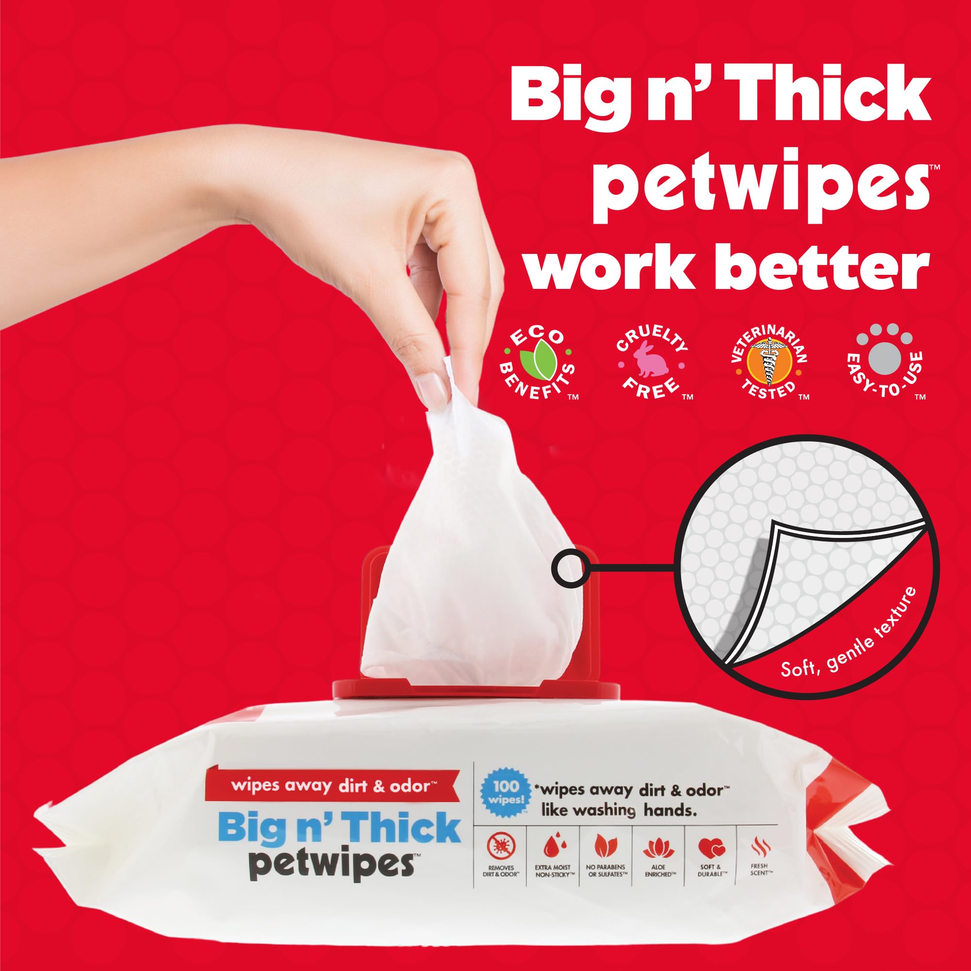Petkin Pet Wipes for Dogs and Cats – 400 Large Wipes (4 Packs) – Gentle, Non-Rinse Cleaning
