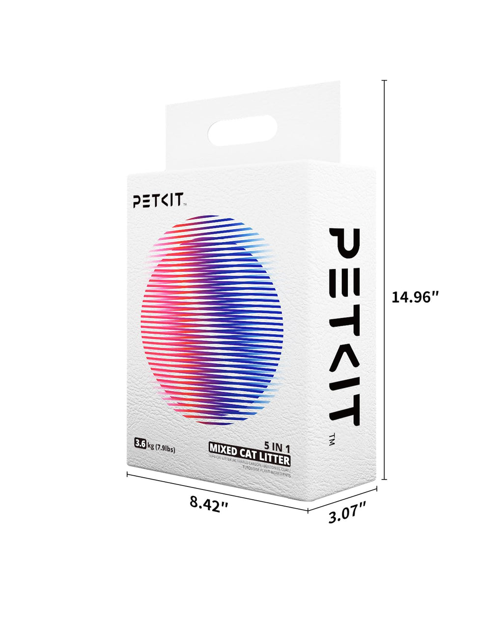 PETKIT Mixed Cat Litter 5-in-1 | Fast Clumping, Flushable, Dust-Free, 100% Natural 7.9 lb x4