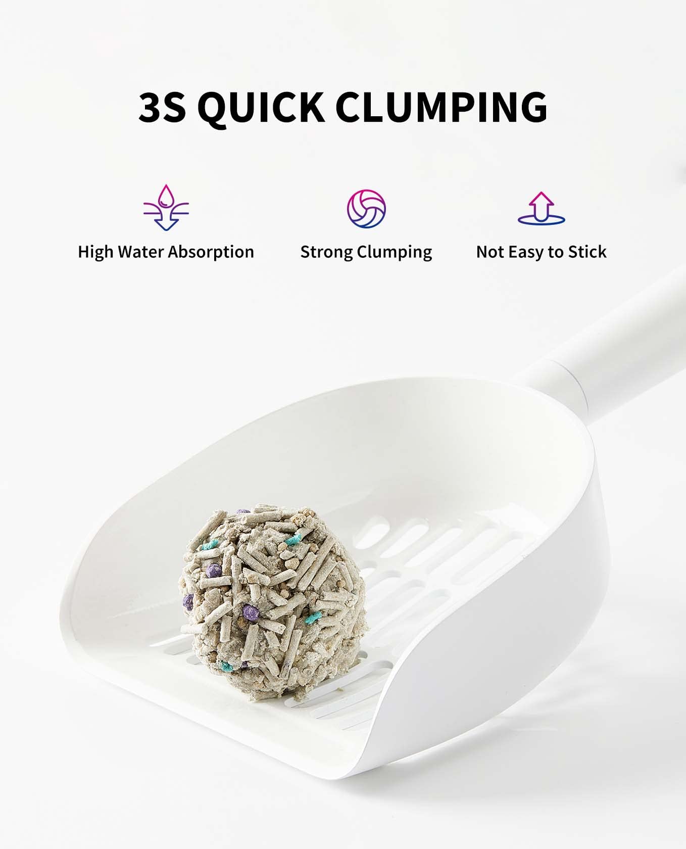 PETKIT Mixed Cat Litter 5-in-1 | Fast Clumping, Flushable, Dust-Free, 100% Natural 7.9 lb x4