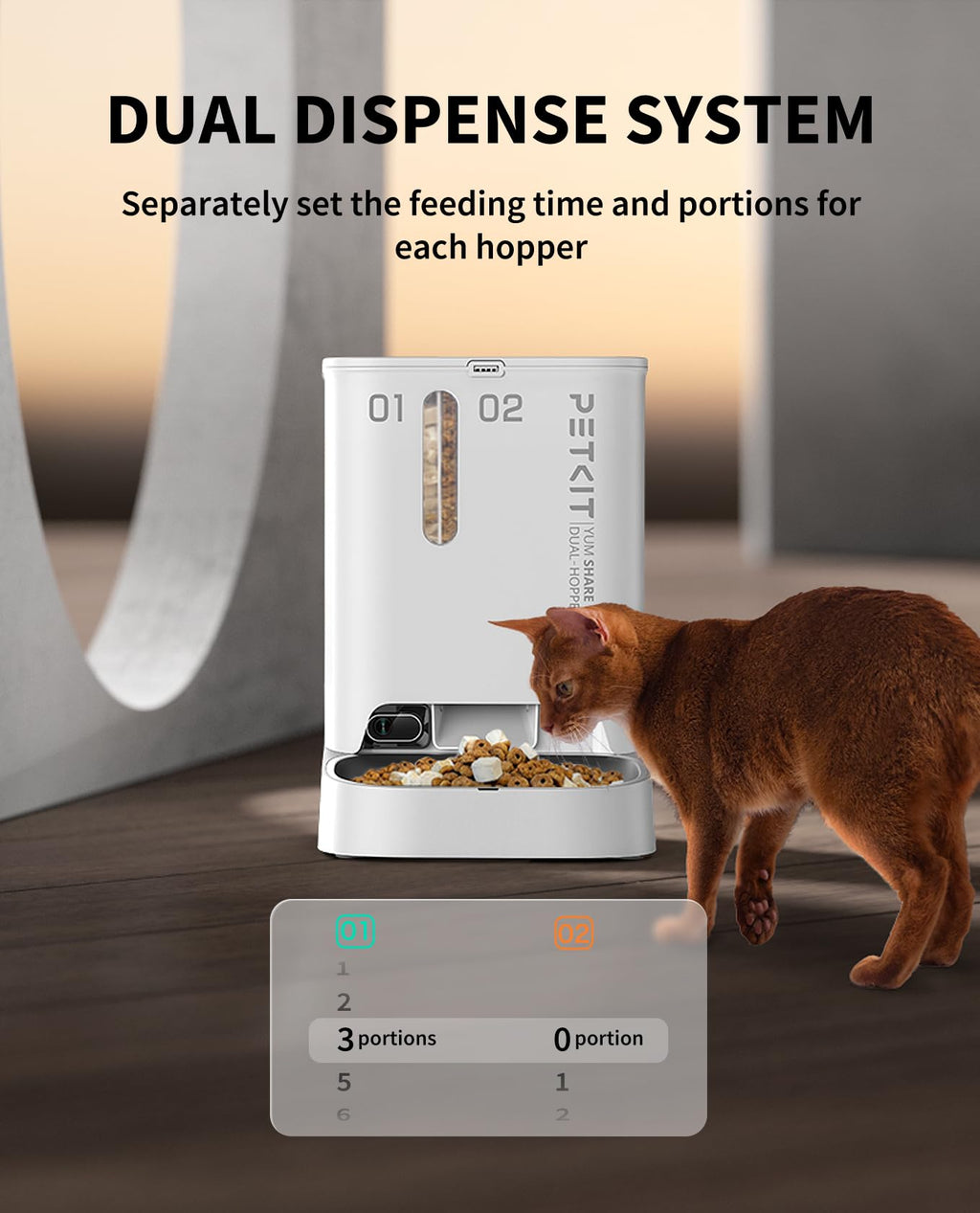 PETKIT Automatic Cat & Dog Feeder with Camera — AI Motion, 1080P HD Night Vision, 2.4G WiFi