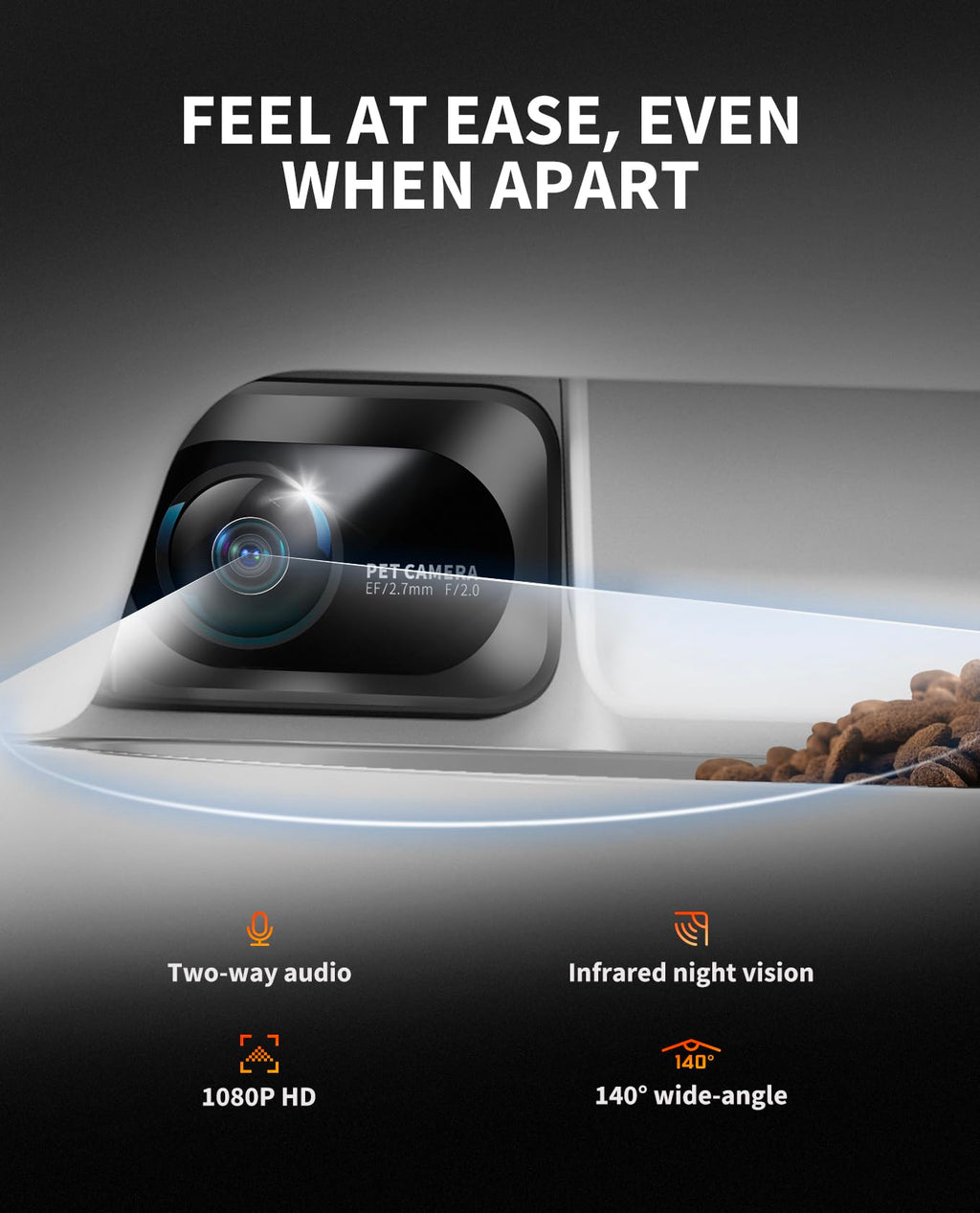 PETKIT Automatic Cat & Dog Feeder with Camera — AI Motion, 1080P HD Night Vision, 2.4G WiFi