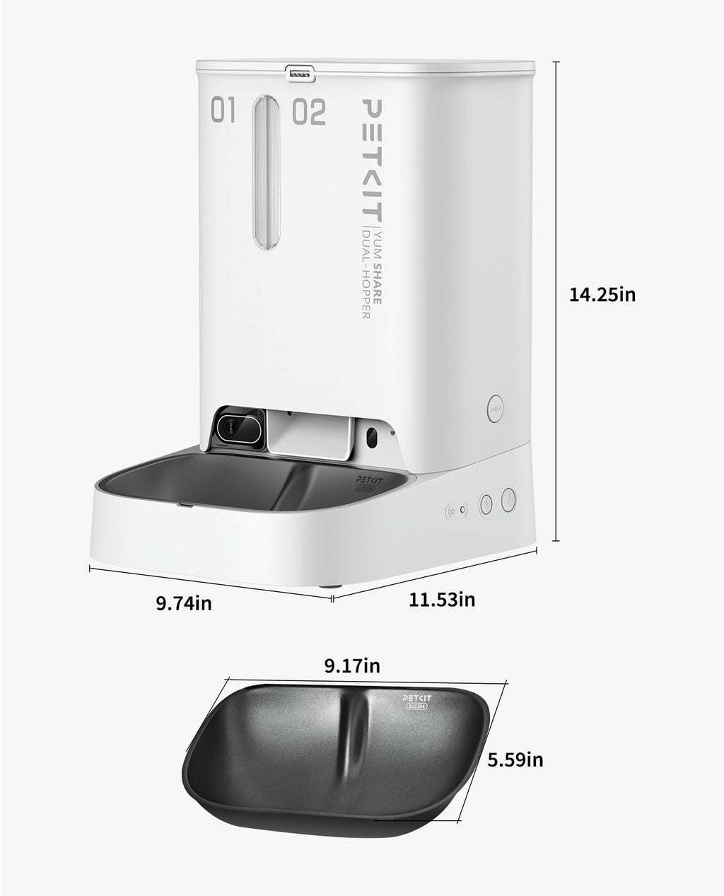 PETKIT Automatic Cat & Dog Feeder with Camera — AI Motion, 1080P HD Night Vision, 2.4G WiFi