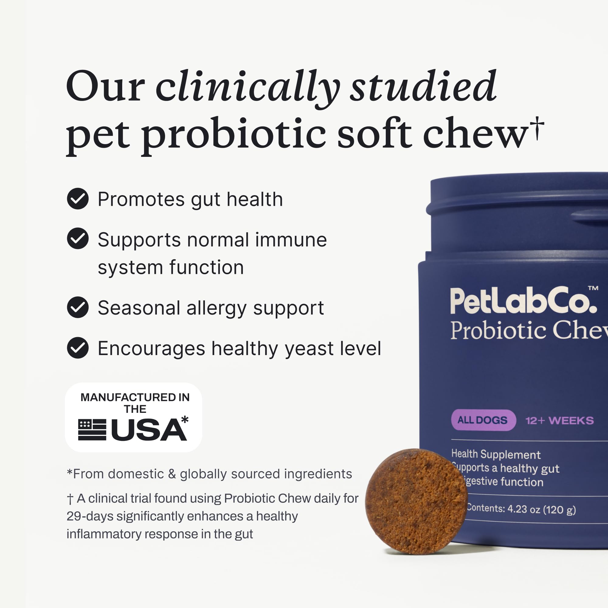 PetLab Co. Probiotics for Dogs – Salmon Flavor, Digestive Health, Seasonal Allergies, 30 Soft Chews (Pack of 2)