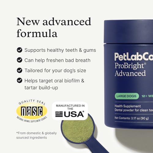 PetLab Co. ProBright Advanced Dental Powder for Large Dogs – Fresh Breath & Tartar Control