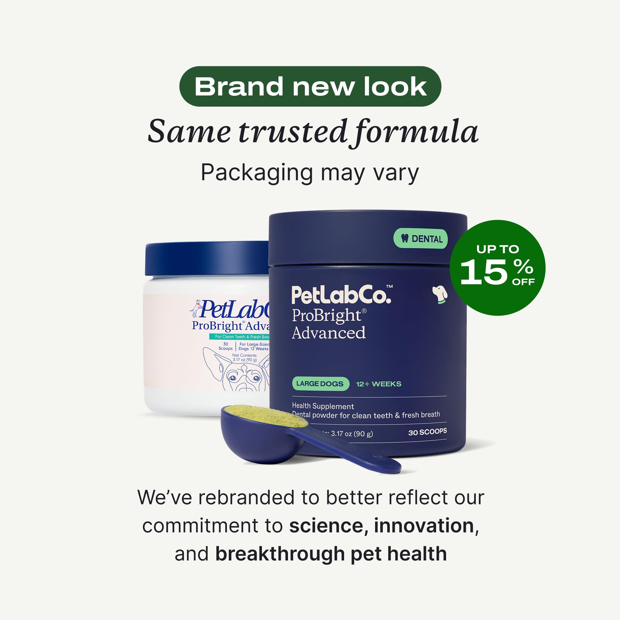 PetLab Co. ProBright Advanced Dental Powder for Large Dogs – Fresh Breath & Tartar Control