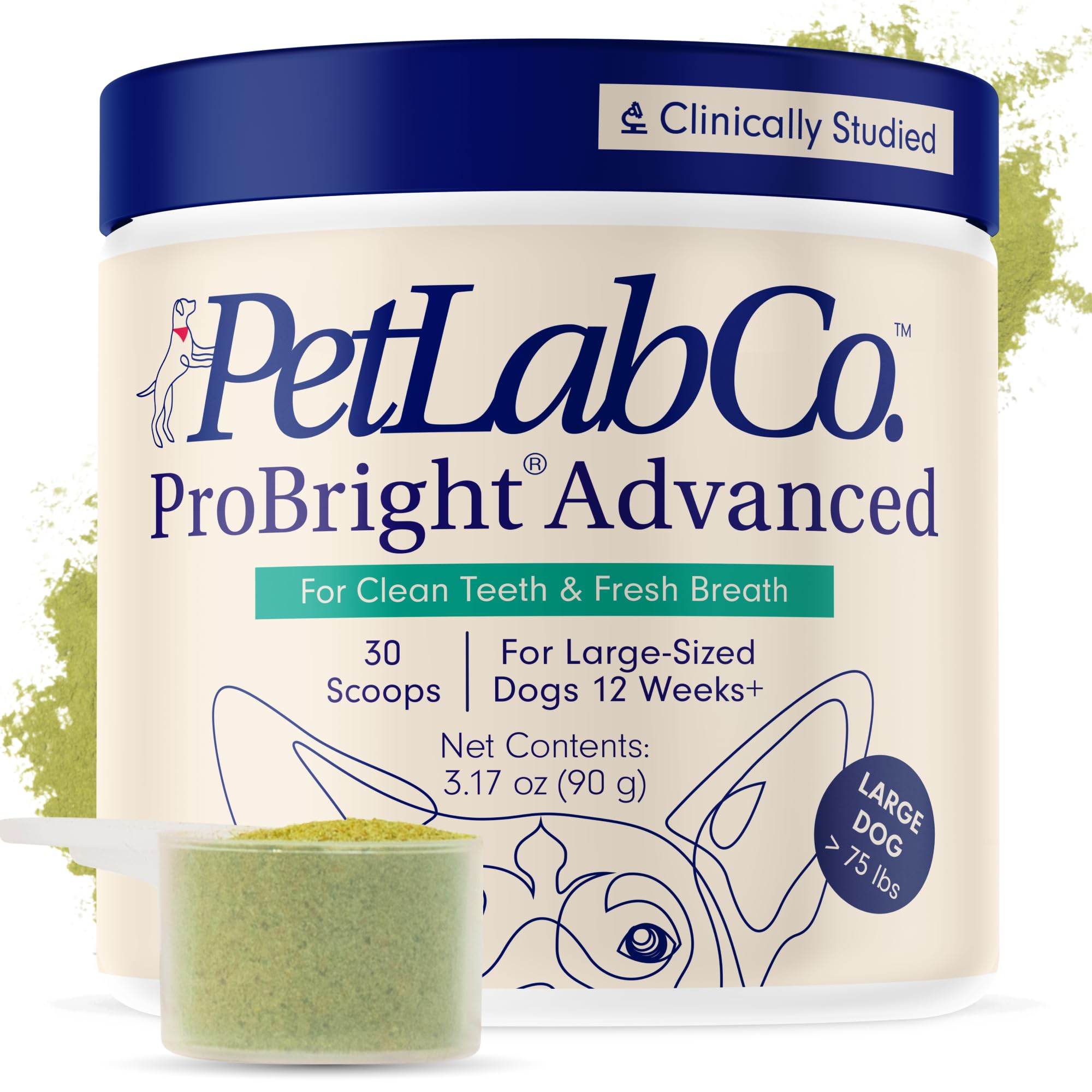 PetLab Co. ProBright Advanced Dental Powder for Large Dogs – Fresh Breath & Tartar Control