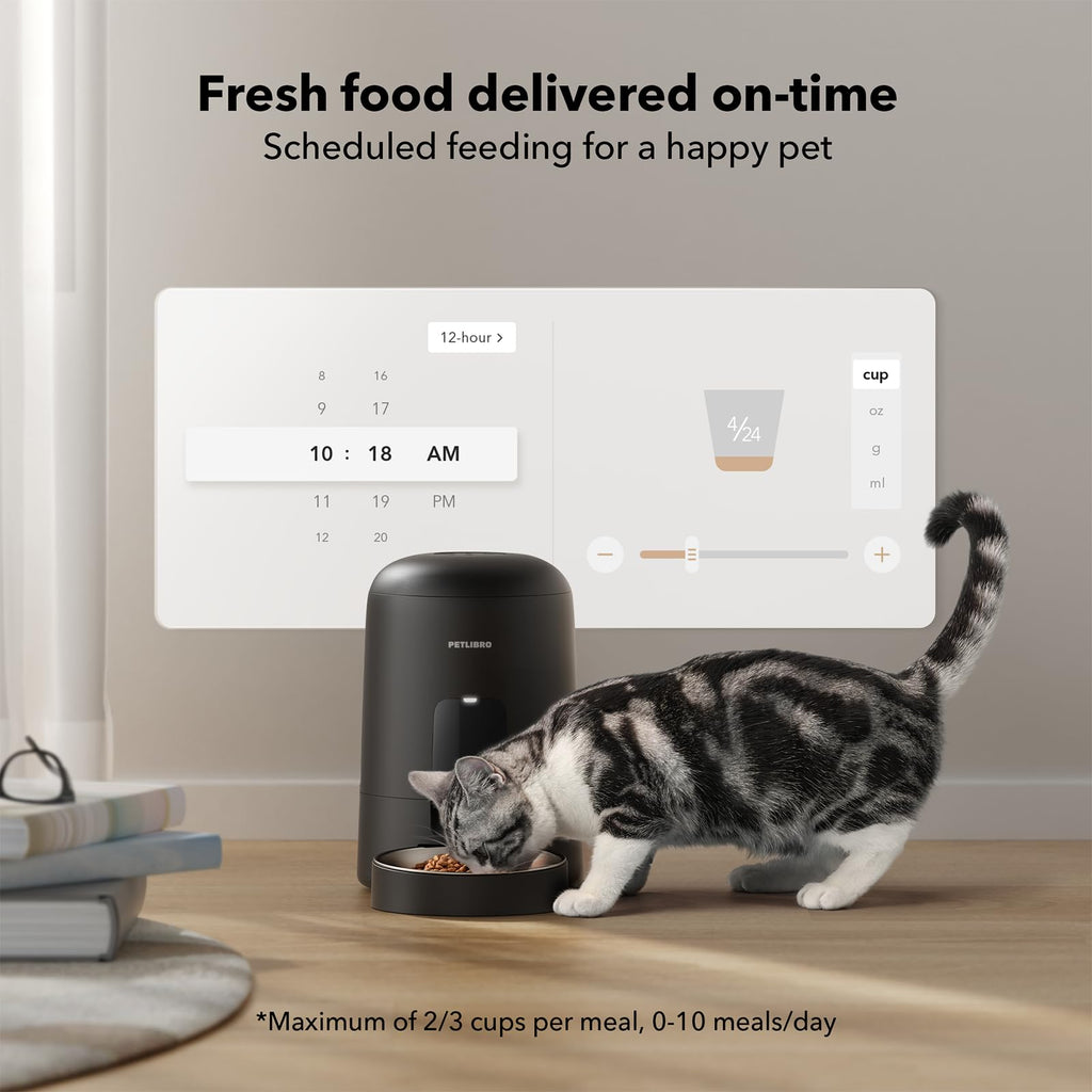 PETLIBRO Air Automatic Cat Feeder 2L – Wi‑Fi Timed, Battery-Operated
