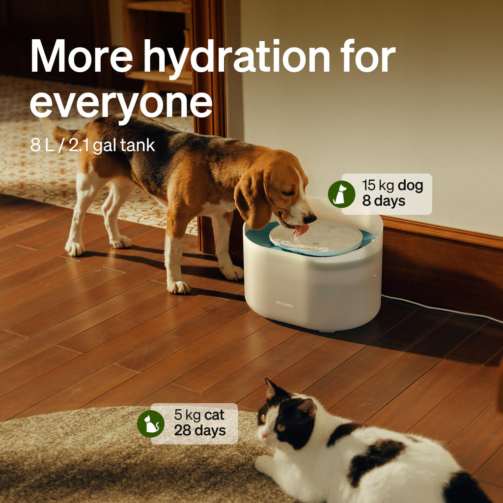 PETLIBRO Dog Water Fountain 2.1 Gal – Quiet, Anti-Splash & Multi-Pet