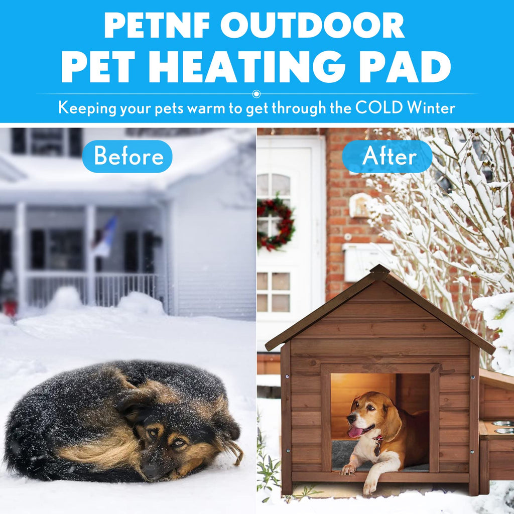 PETNF Outdoor Heated Pet Bed with Waterproof Cover – 50W, Auto Temperature Control