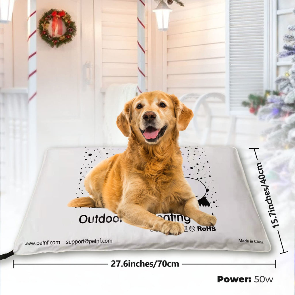 PETNF Outdoor Heated Pet Bed with Waterproof Cover – 50W, Auto Temperature Control