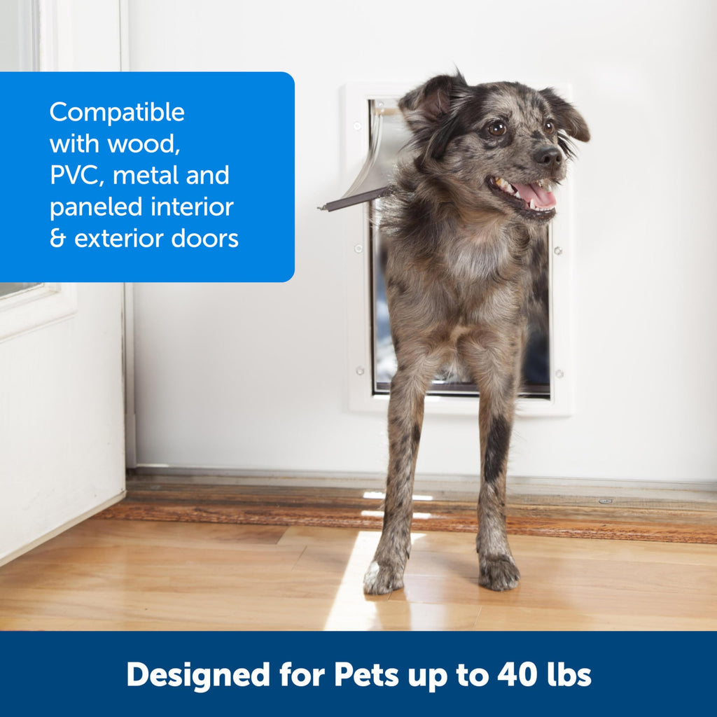 PetSafe Plastic Pet Door – Easy Install for Wood, PVC, Metal & Paneled Doors (Up to 40 lb)