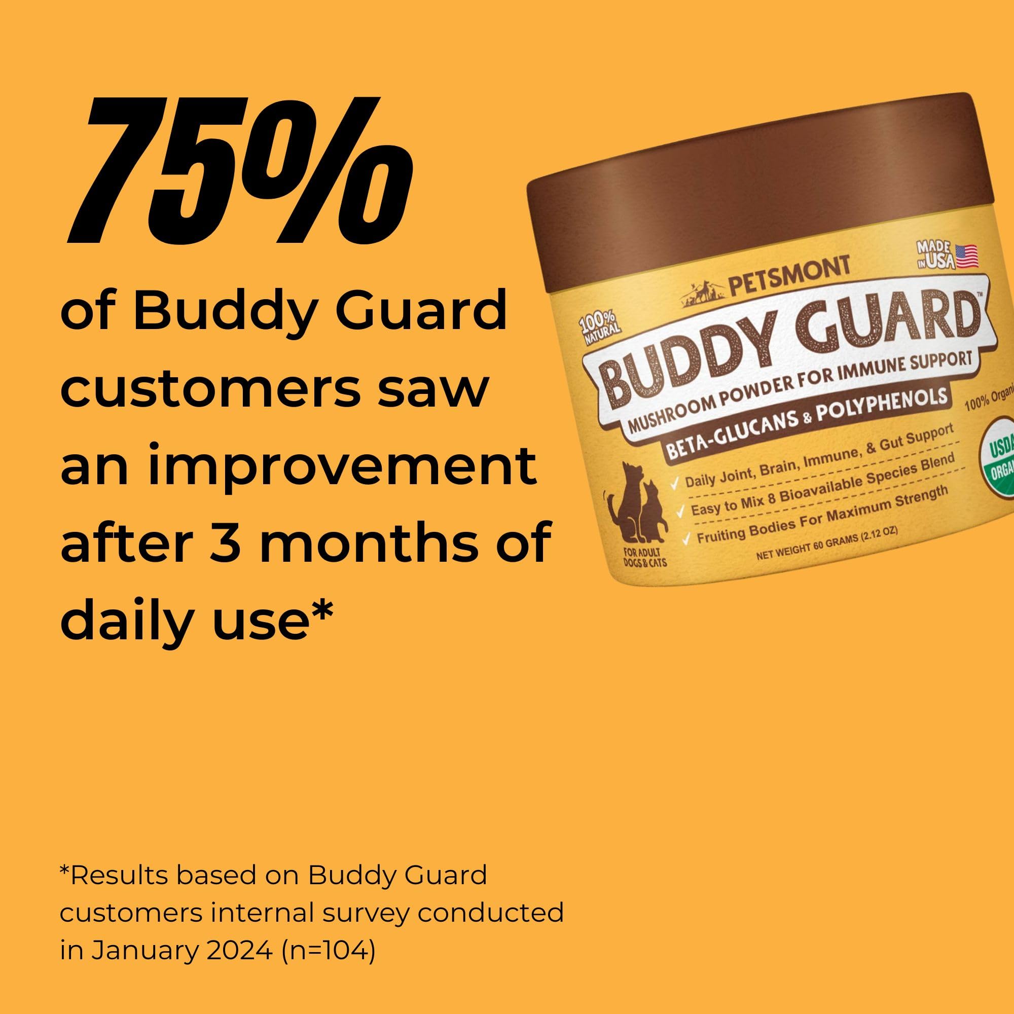 Petsmont Buddy Guard – Organic 8-Mushroom Blend for Lumps & Bumps in Dogs & Cats | Immune & Digestive Support