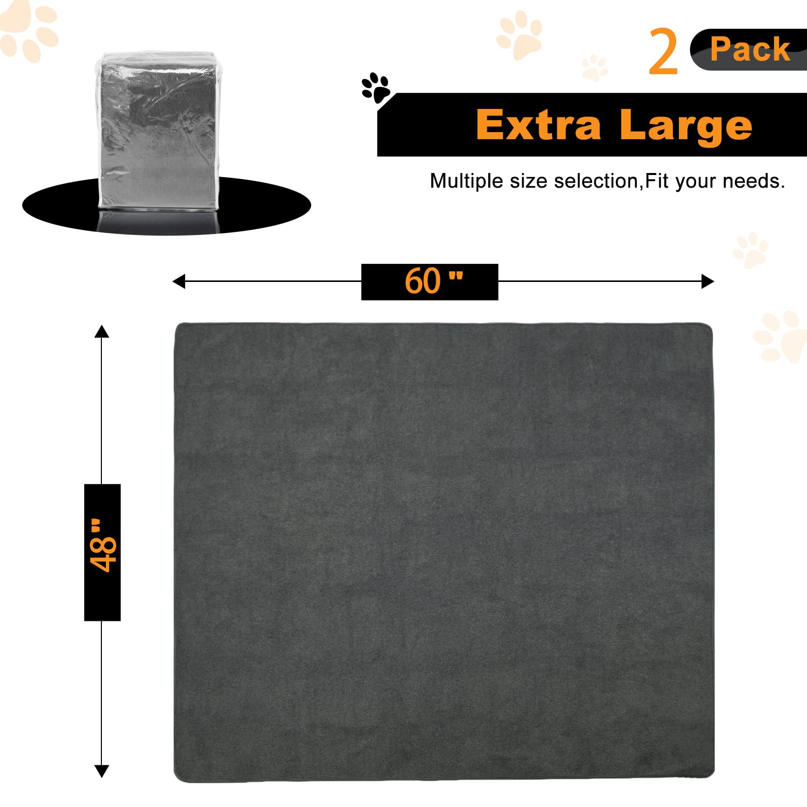 PICK FOR LIFE Washable Dog Pads 48x60 | Reusable Non-Slip Whelping & Training Mats
