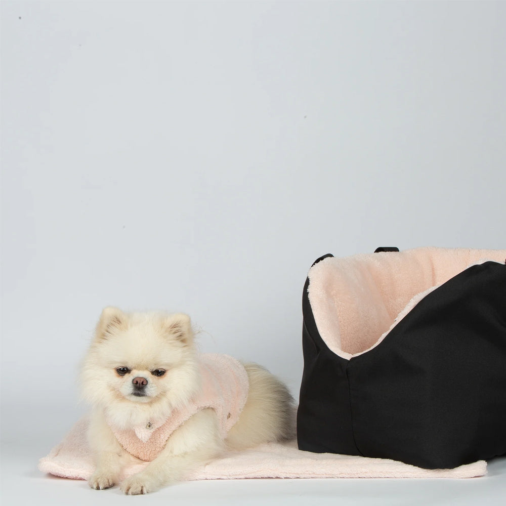 Soho Poms Black & Pink Luxury Rainy Bear Dog Carrier