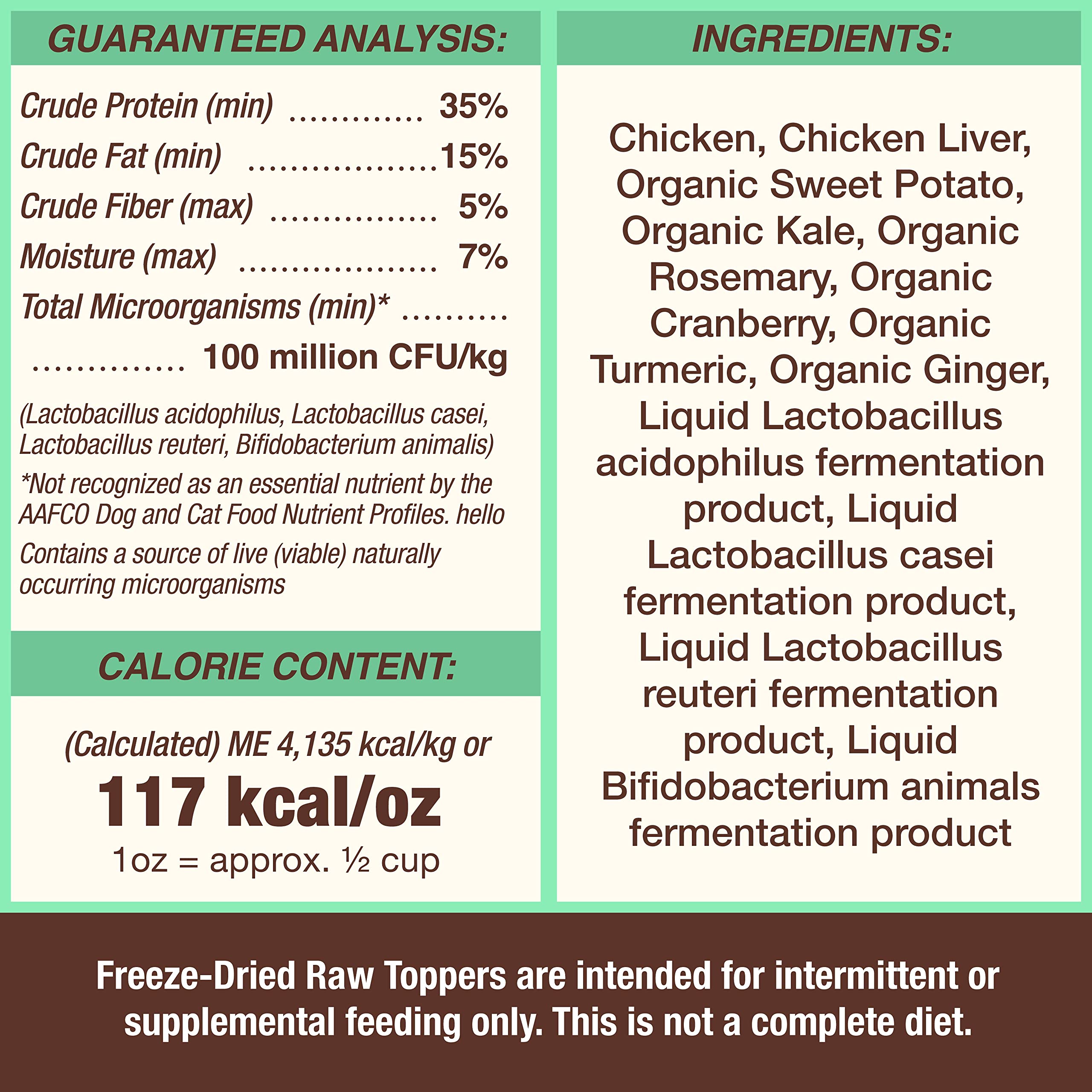Primal Pet Foods: Dog & Cat Toppers — Grain-Free, Probiotic, Freeze-Dried Treats (Chicken, 18 oz)