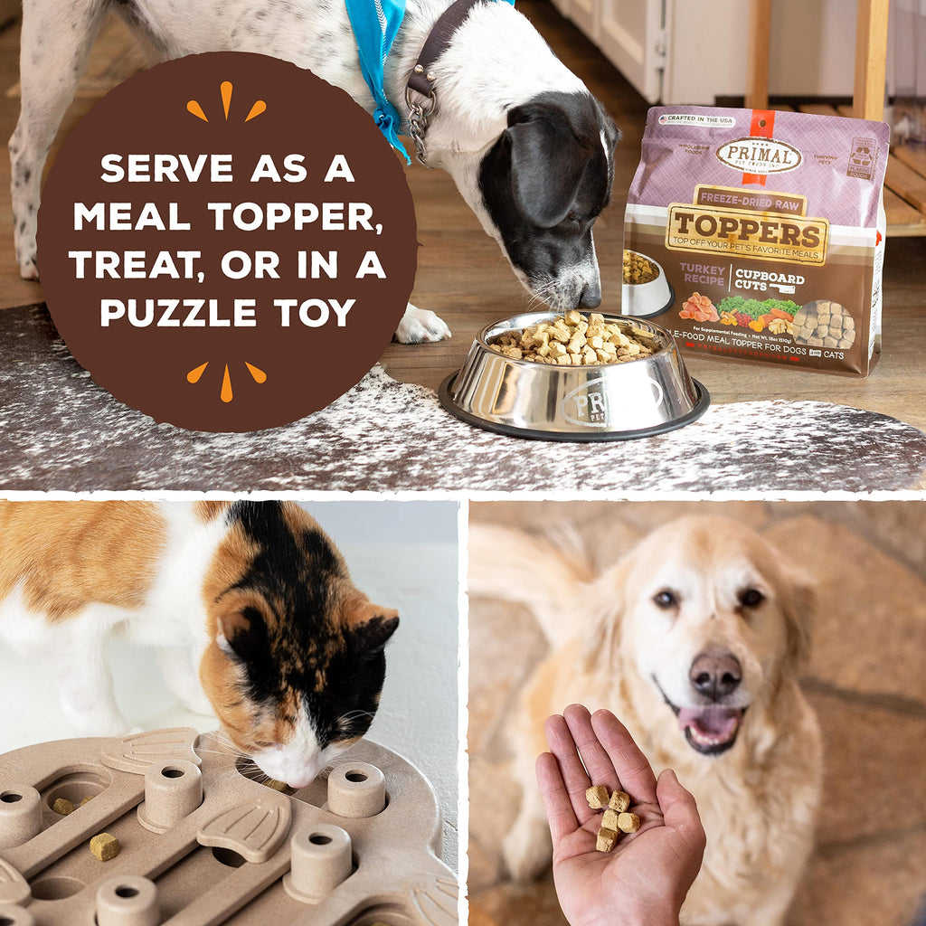 Primal Pet Foods: Dog & Cat Toppers — Grain-Free, Probiotic, Freeze-Dried Treats (Chicken, 18 oz)