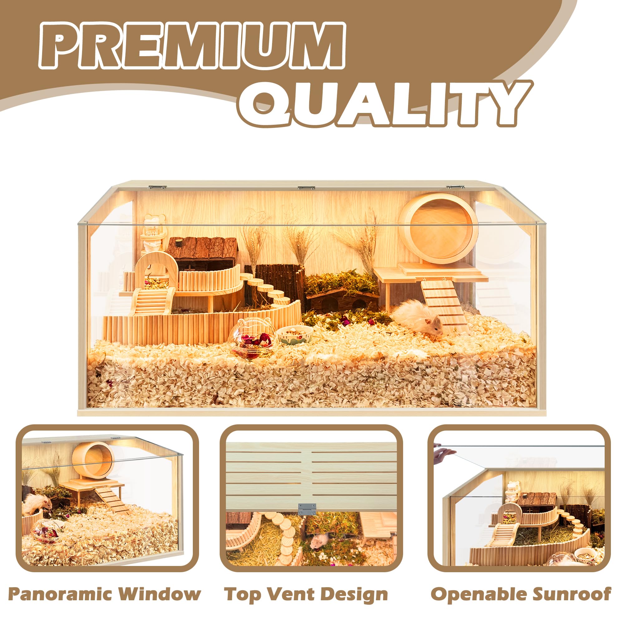 PROLEE Hamster Cage Chew Proof — Openable Top Habitat for Hamsters, Guinea Pigs & Small Pets