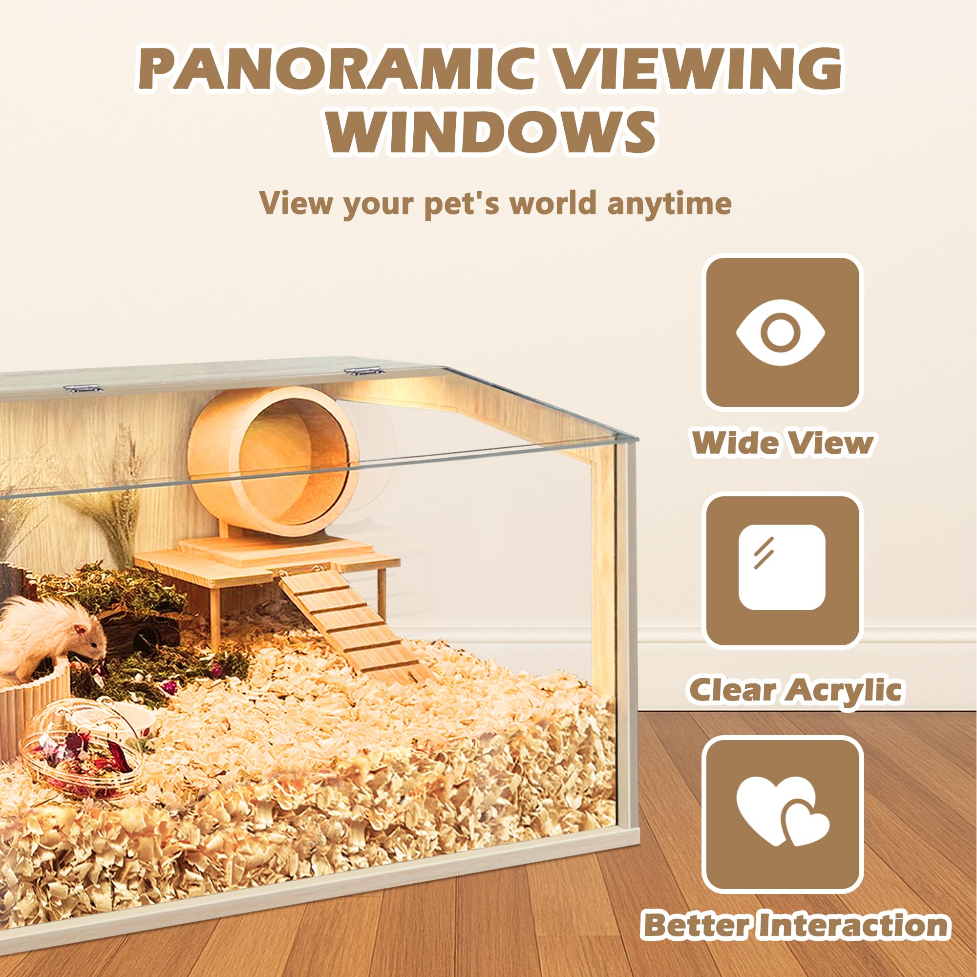 PROLEE Hamster Cage Chew Proof — Openable Top Habitat for Hamsters, Guinea Pigs & Small Pets
