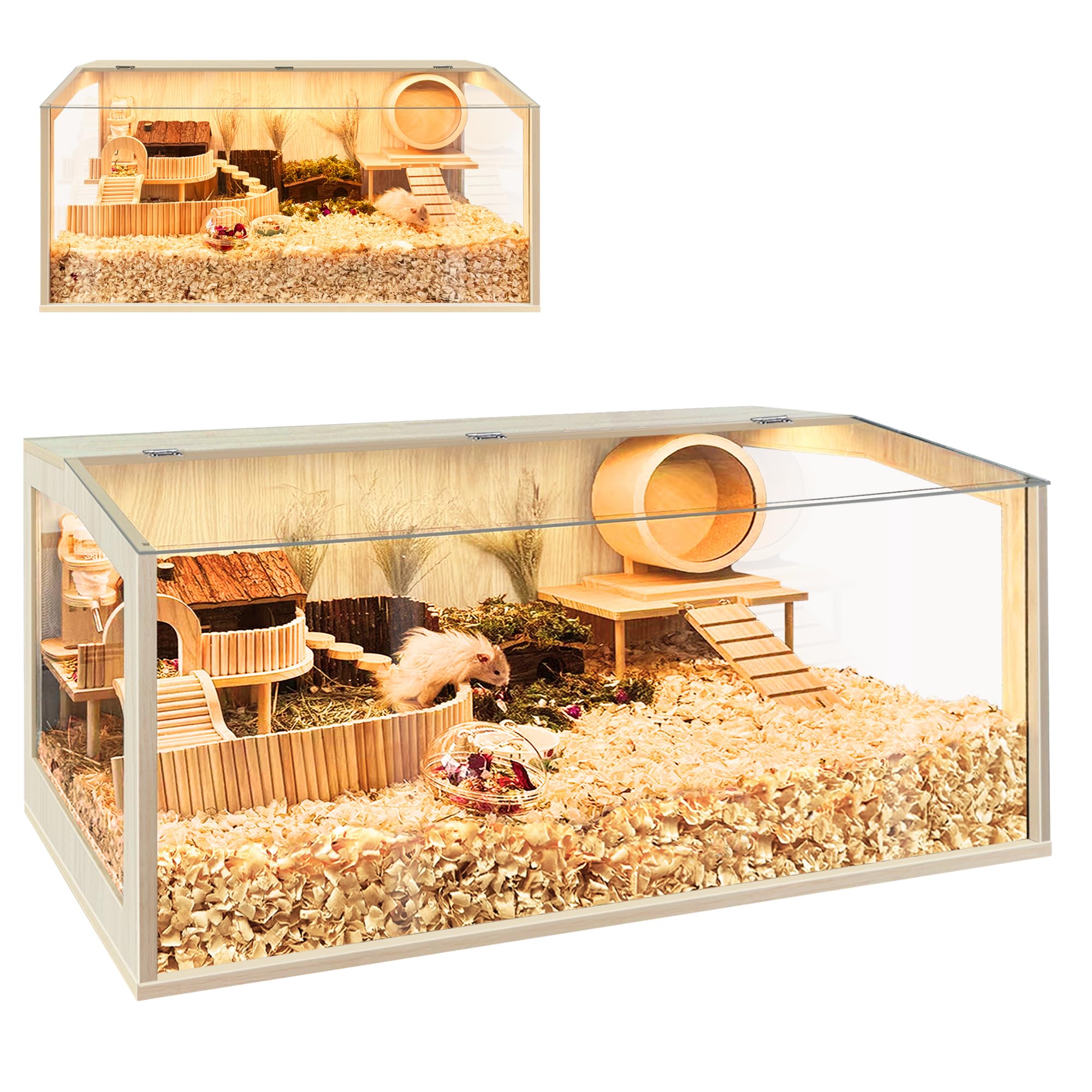 PROLEE Hamster Cage Chew Proof — Openable Top Habitat for Hamsters, Guinea Pigs & Small Pets