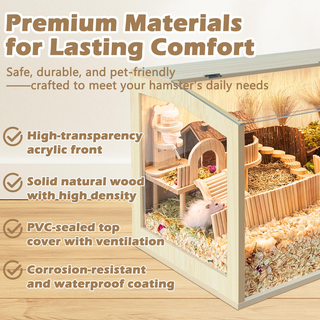 PROLEE Hamster Cage Chew Proof — Openable Top Habitat for Hamsters, Guinea Pigs & Small Pets