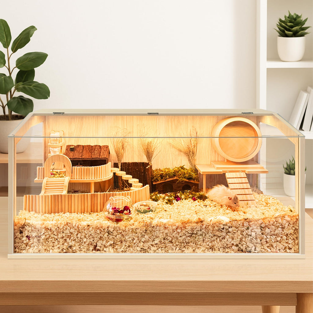 PROLEE Hamster Cage Chew Proof — Openable Top Habitat for Hamsters, Guinea Pigs & Small Pets