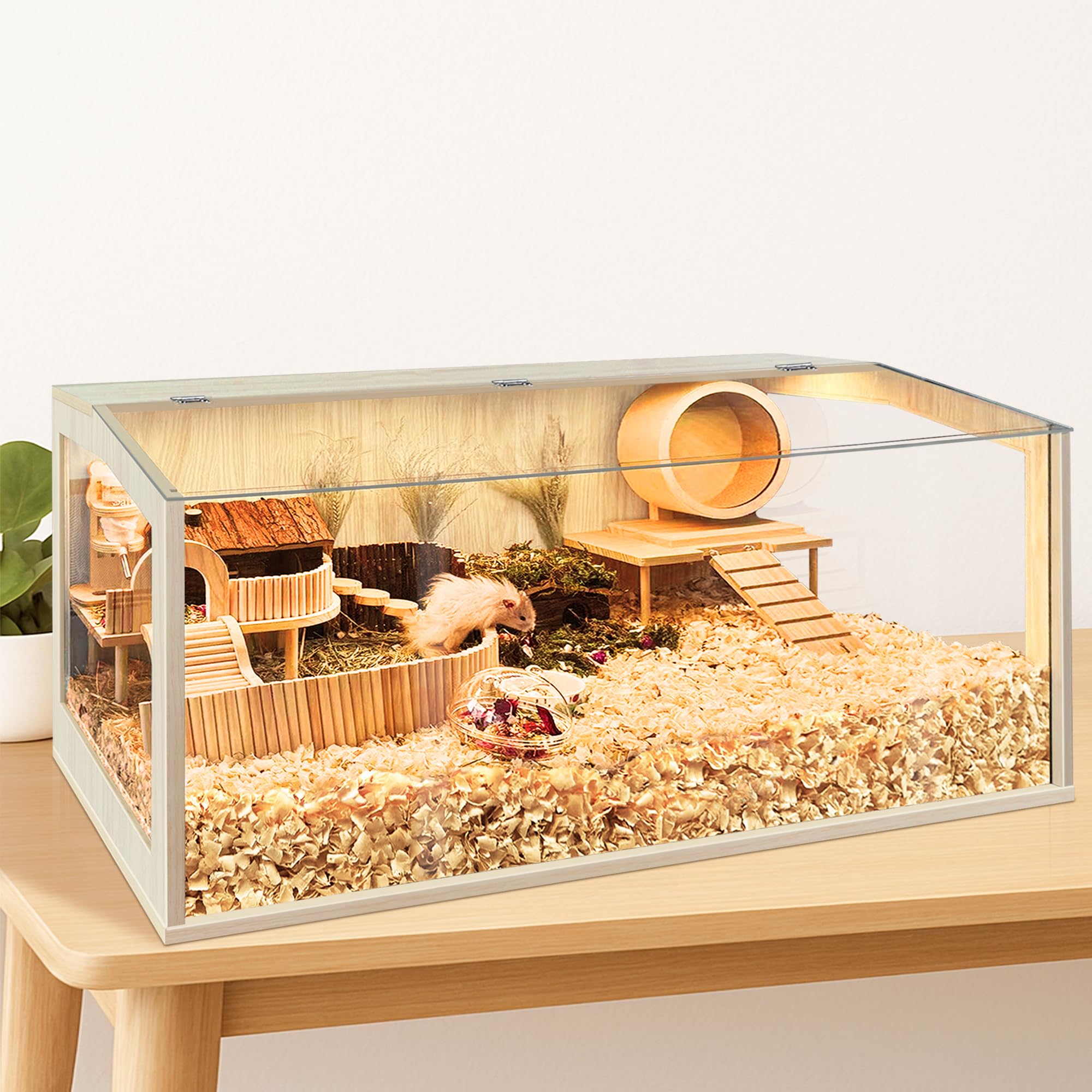 PROLEE Hamster Cage Chew Proof — Openable Top Habitat for Hamsters, Guinea Pigs & Small Pets