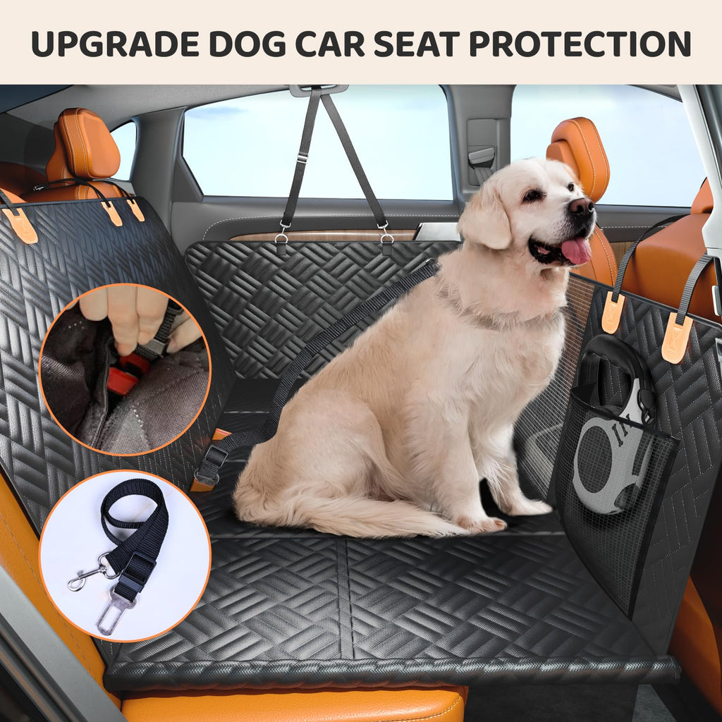 PROZAR Dog Car Seat Cover for Back Seat – Hard Bottom Extender, 400lb Support