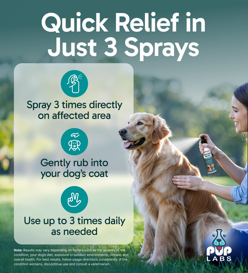 Pup Labs K9 Soothe Anti Itch Spray for Dogs with Aloe, Rose & Coconut | Natural Hot Spot Treatment