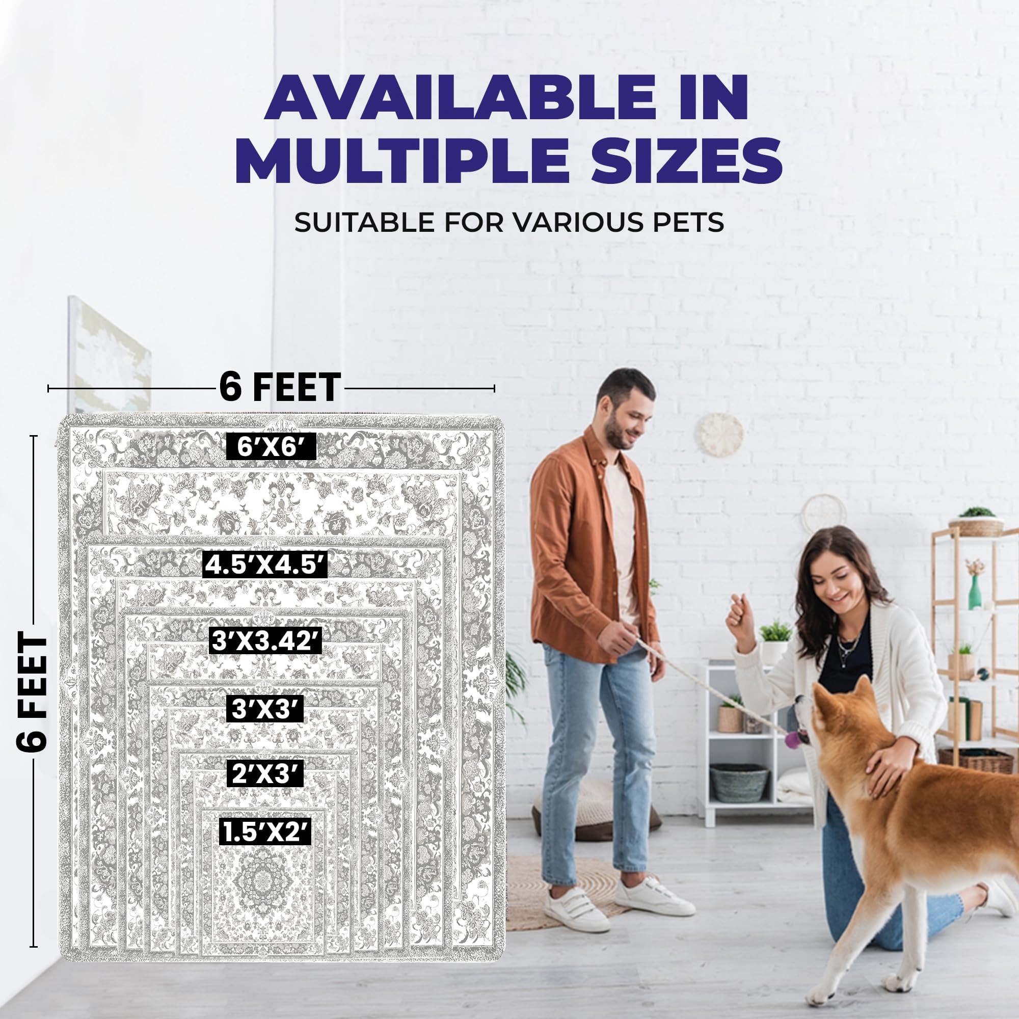 PUPIBOO Washable Pee Pads for Dogs and Cats - Ultra-Absorbent, Leak-Proof & Non-Slip