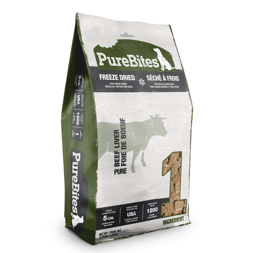 PureBites Beef Freeze Dried Dog Treats – 1 Ingredient, Made in USA, 44oz