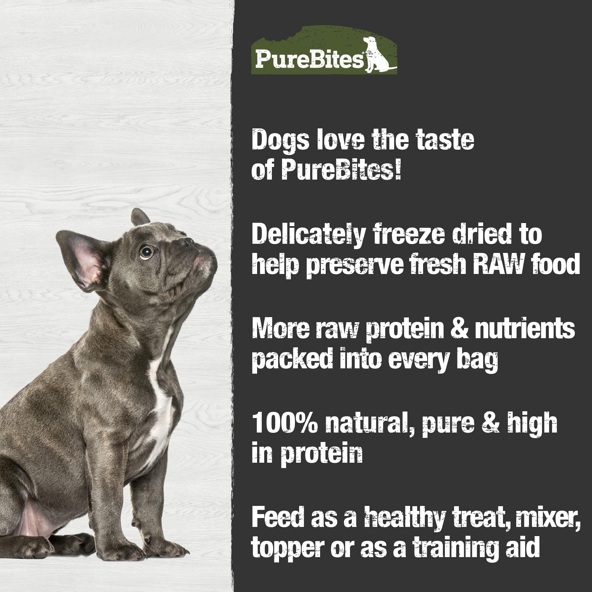 PureBites Beef Freeze Dried Dog Treats – 1 Ingredient, Made in USA, 44oz