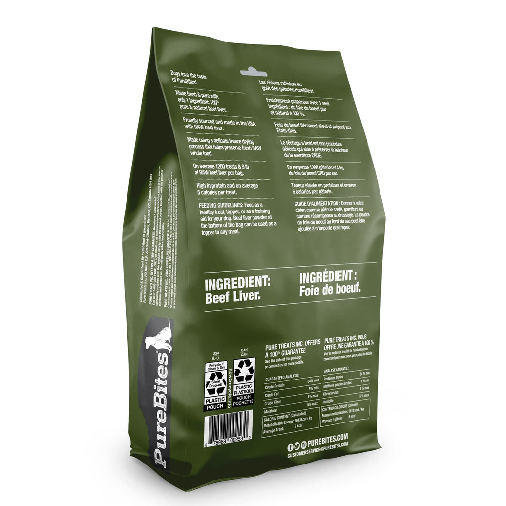 PureBites Beef Freeze Dried Dog Treats – 1 Ingredient, Made in USA, 44oz
