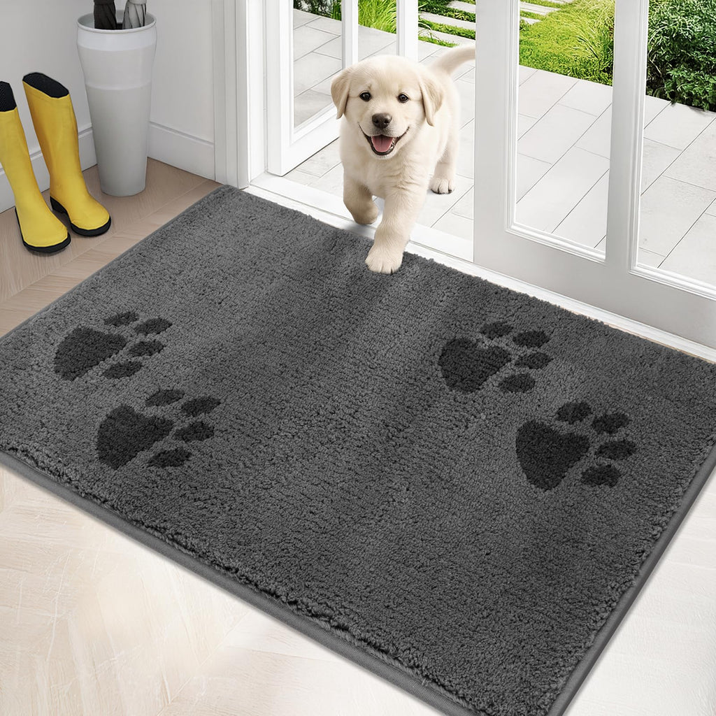PURRUGS Dirt Trapping Door Mat 32x47 | Non-Slip, Machine Washable Microfiber Entry Rug