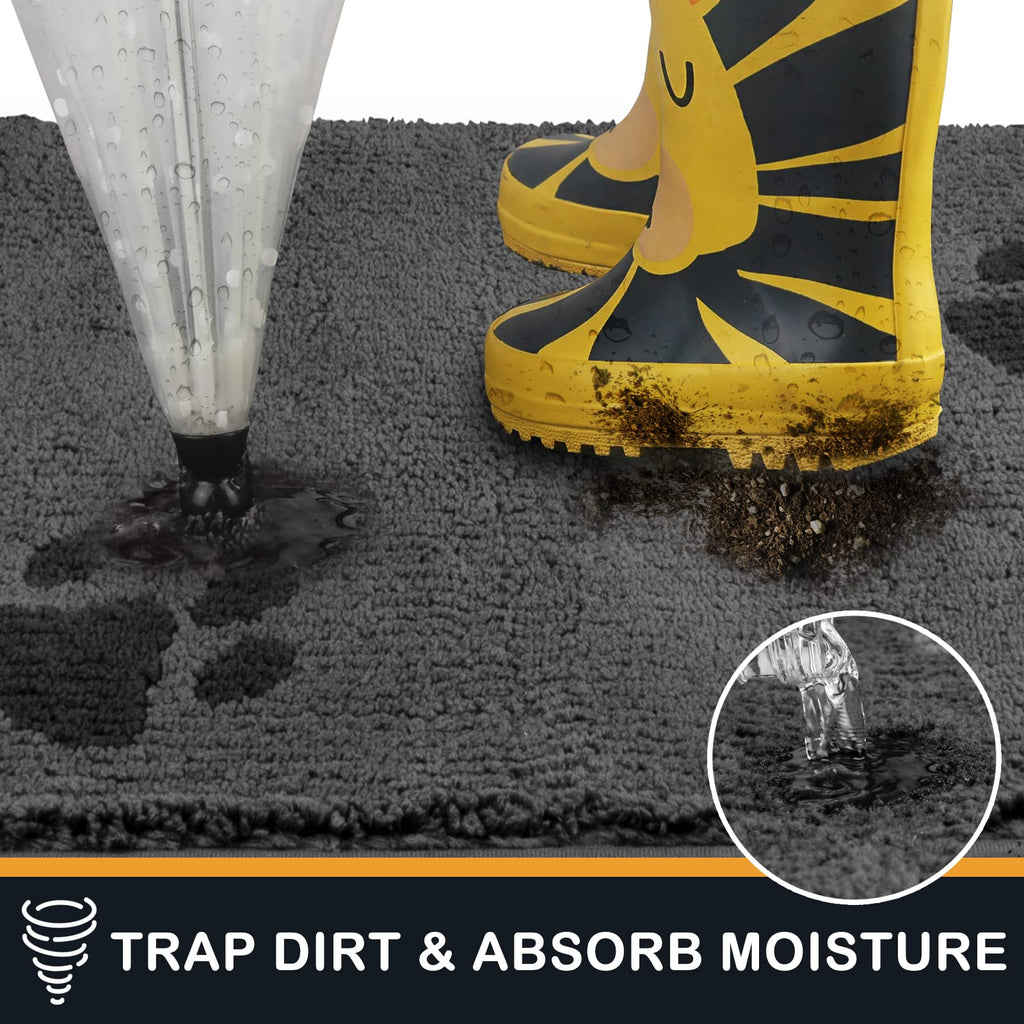 PURRUGS Dirt Trapping Door Mat 32x47 | Non-Slip, Machine Washable Microfiber Entry Rug