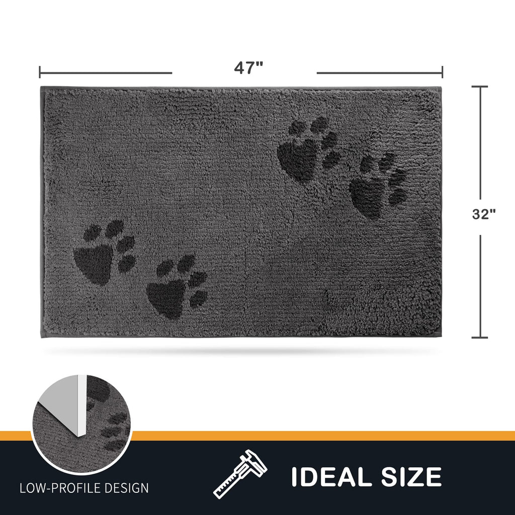 PURRUGS Dirt Trapping Door Mat 32x47 | Non-Slip, Machine Washable Microfiber Entry Rug