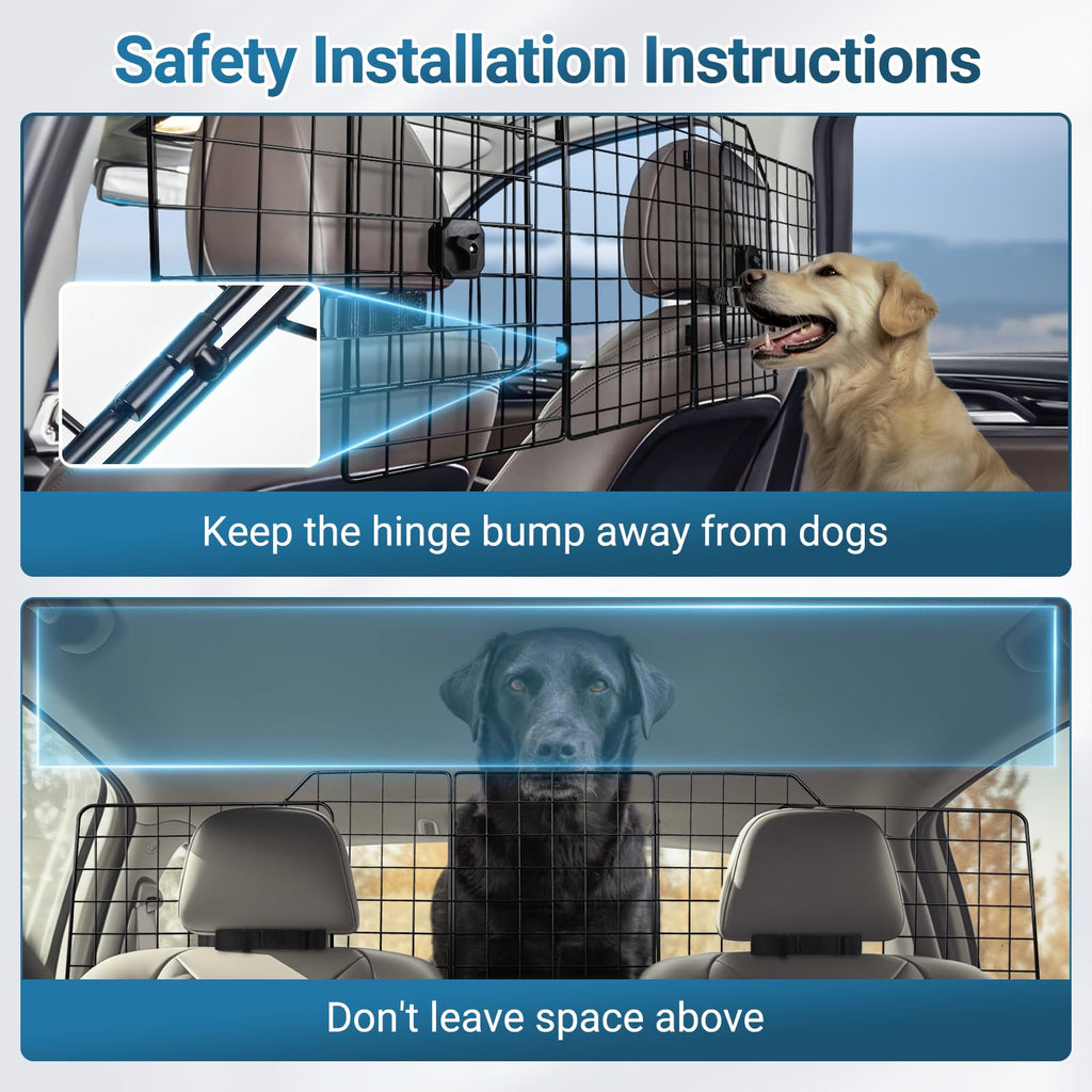 Rabbitgoo Dog Car Barrier for SUVs — Universal Fit, Triple-Fold Design