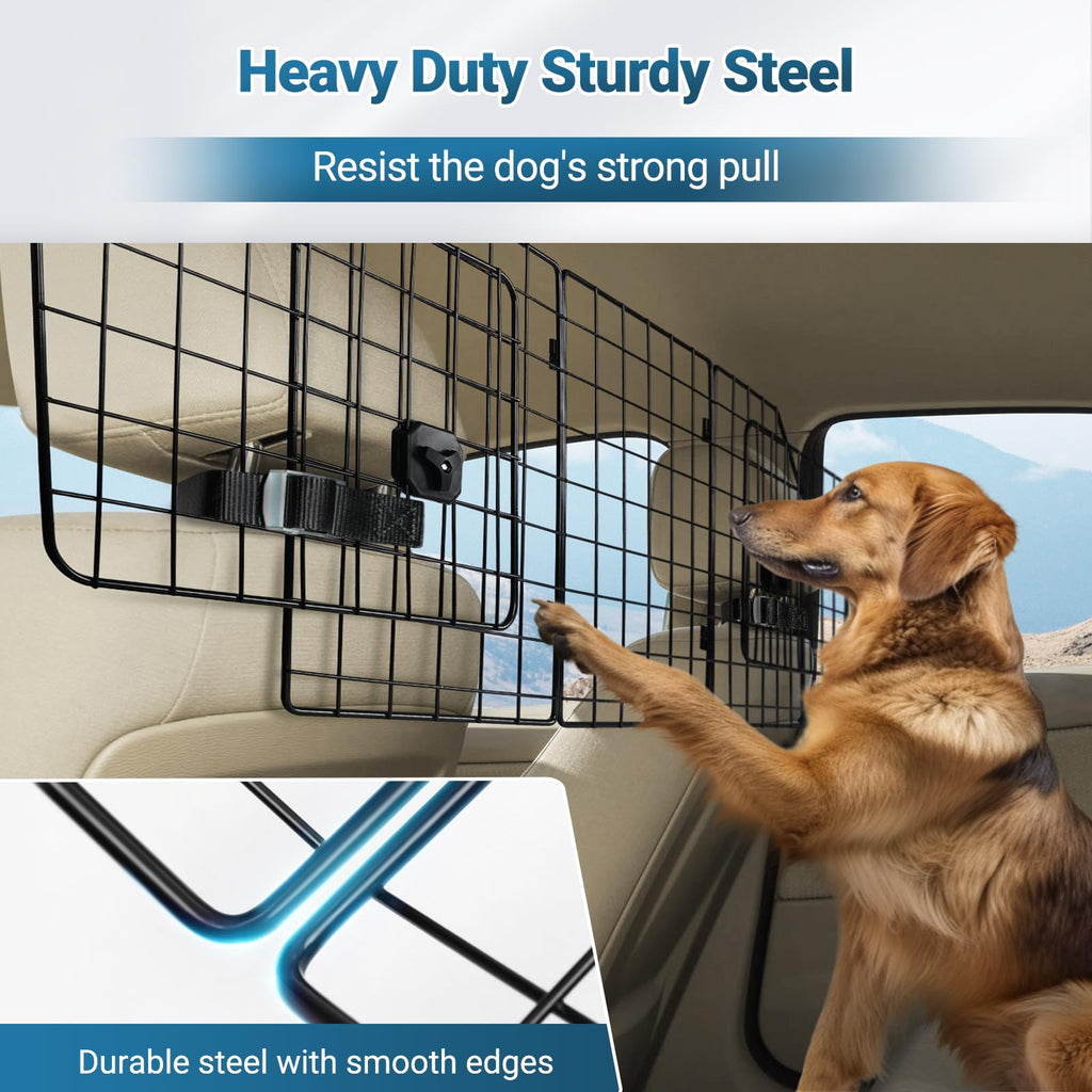 Rabbitgoo Dog Car Barrier for SUVs — Universal Fit, Triple-Fold Design