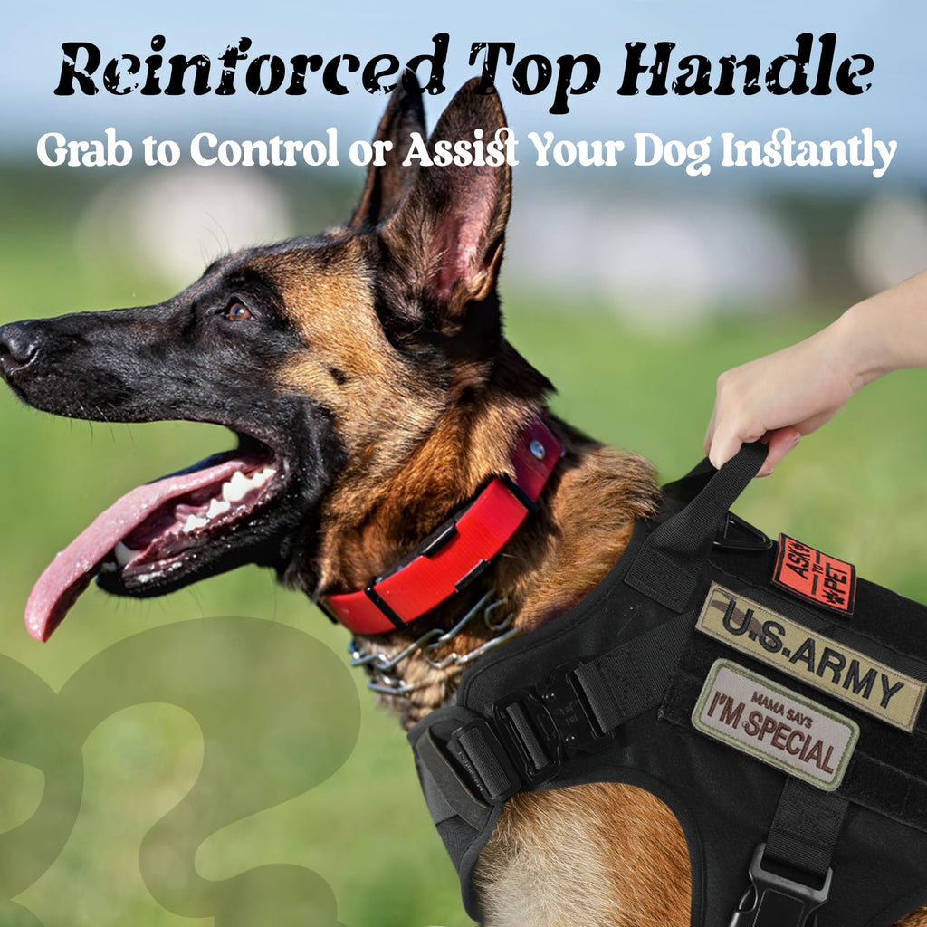 rabbitgoo Tactical Dog Harness for Large Dogs | Heavy-Duty No-Pull Vest with Handle | XL