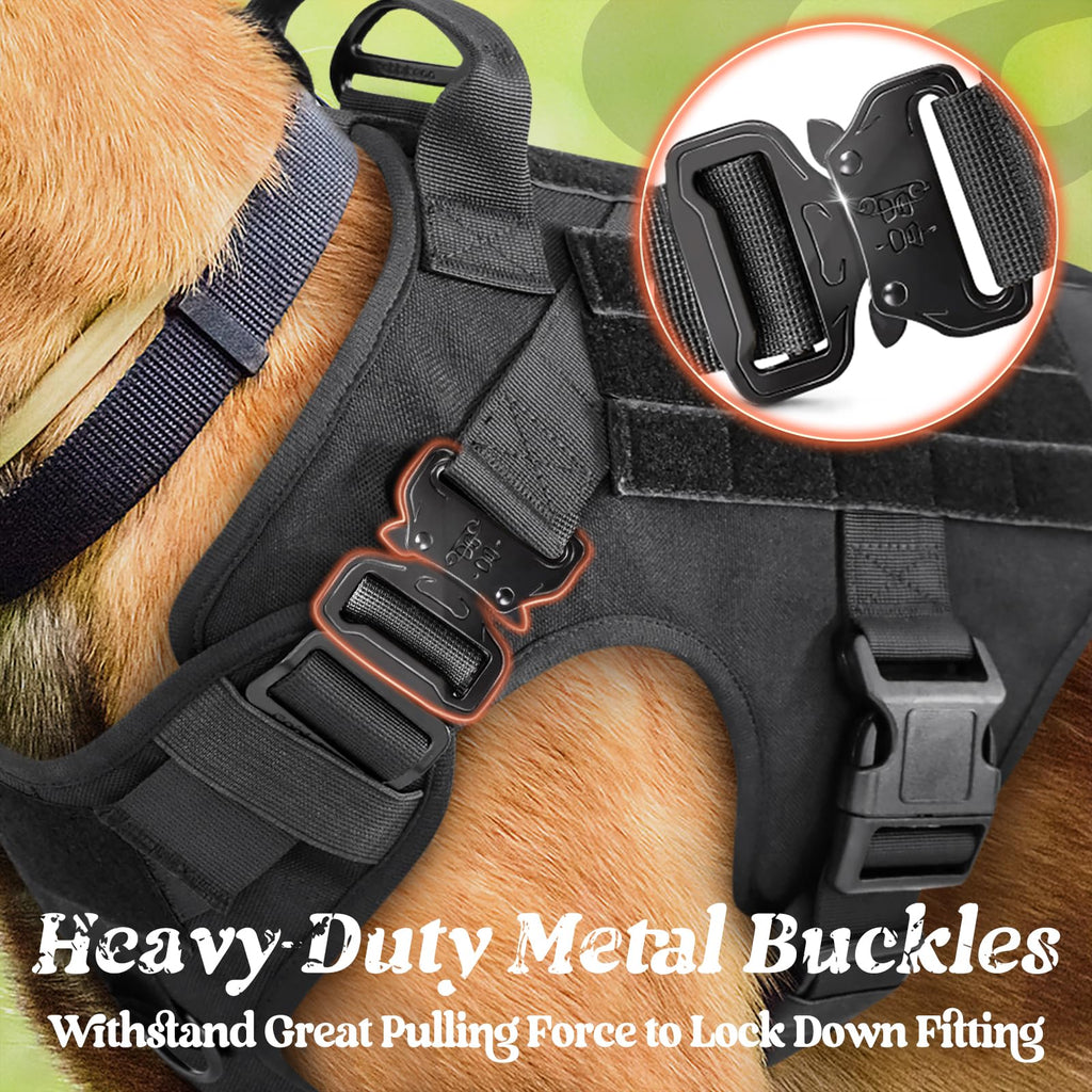 rabbitgoo Tactical Dog Harness for Large Dogs | Heavy-Duty No-Pull Vest with Handle | XL