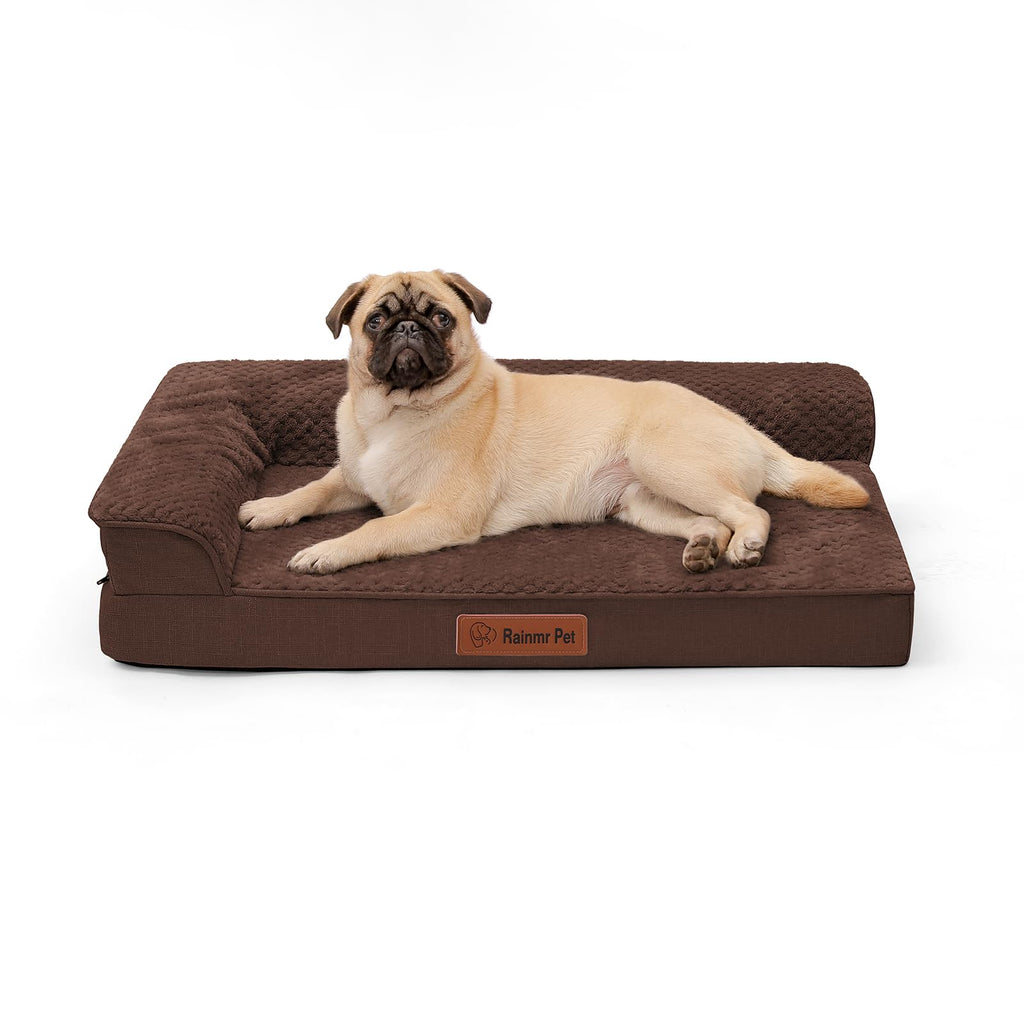 Rainmr Orthopedic Memory Foam Dog Bed, Medium – 35x23x6 with Waterproof Cover & Nonslip Bottom