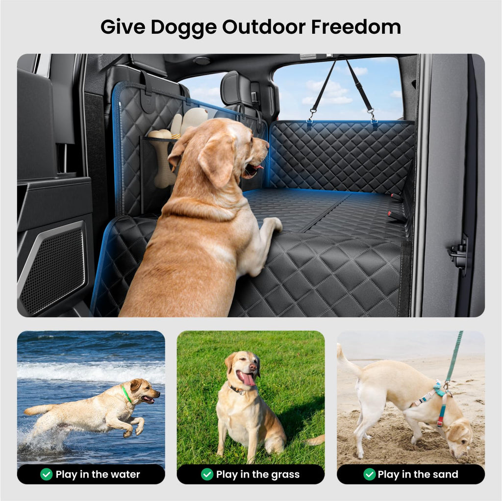 REEVAA Dog Truck Seat Cover — XL Hammock, Waterproof, 450 lb Capacity, Universal Fit