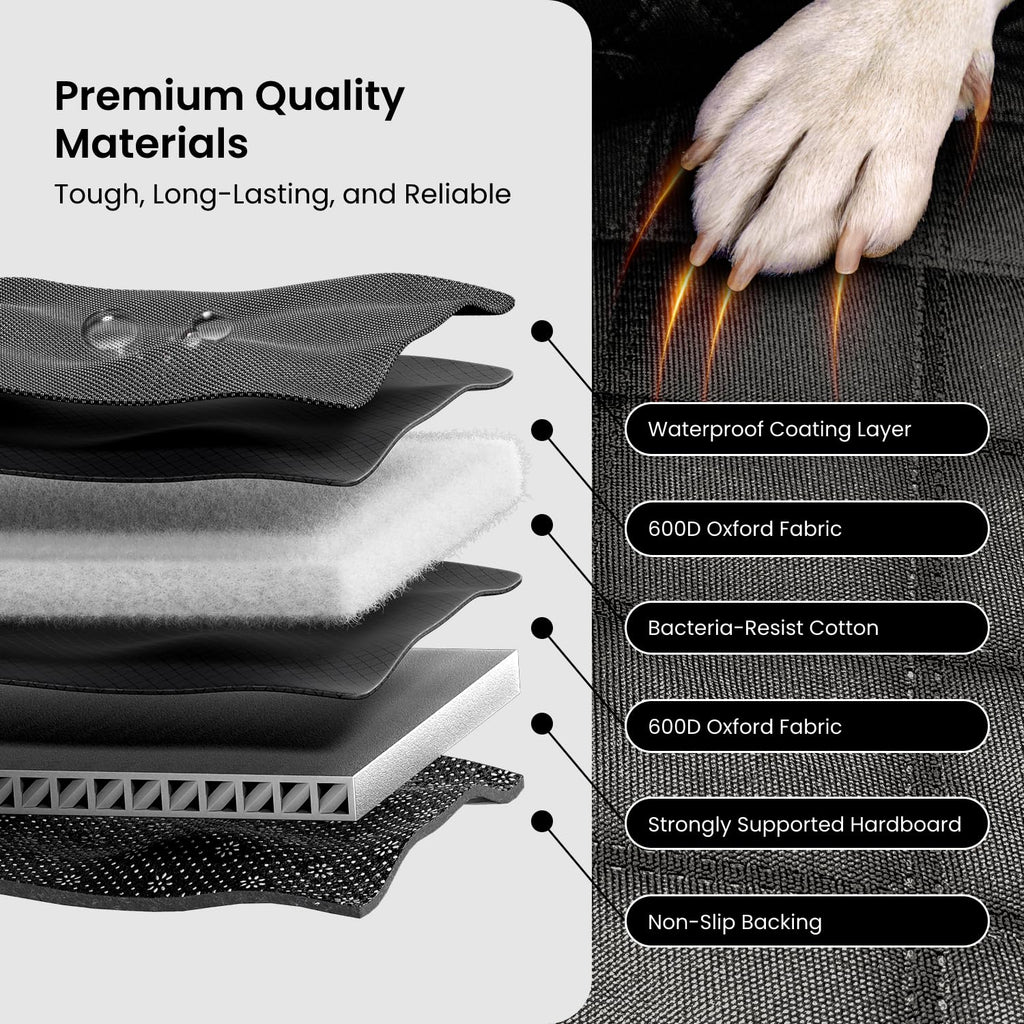 REEVAA Dog Truck Seat Cover — XL Hammock, Waterproof, 450 lb Capacity, Universal Fit