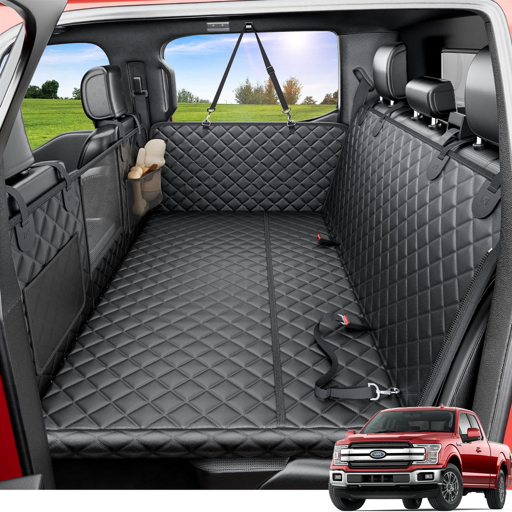 REEVAA Dog Truck Seat Cover — XL Hammock, Waterproof, 450 lb Capacity, Universal Fit