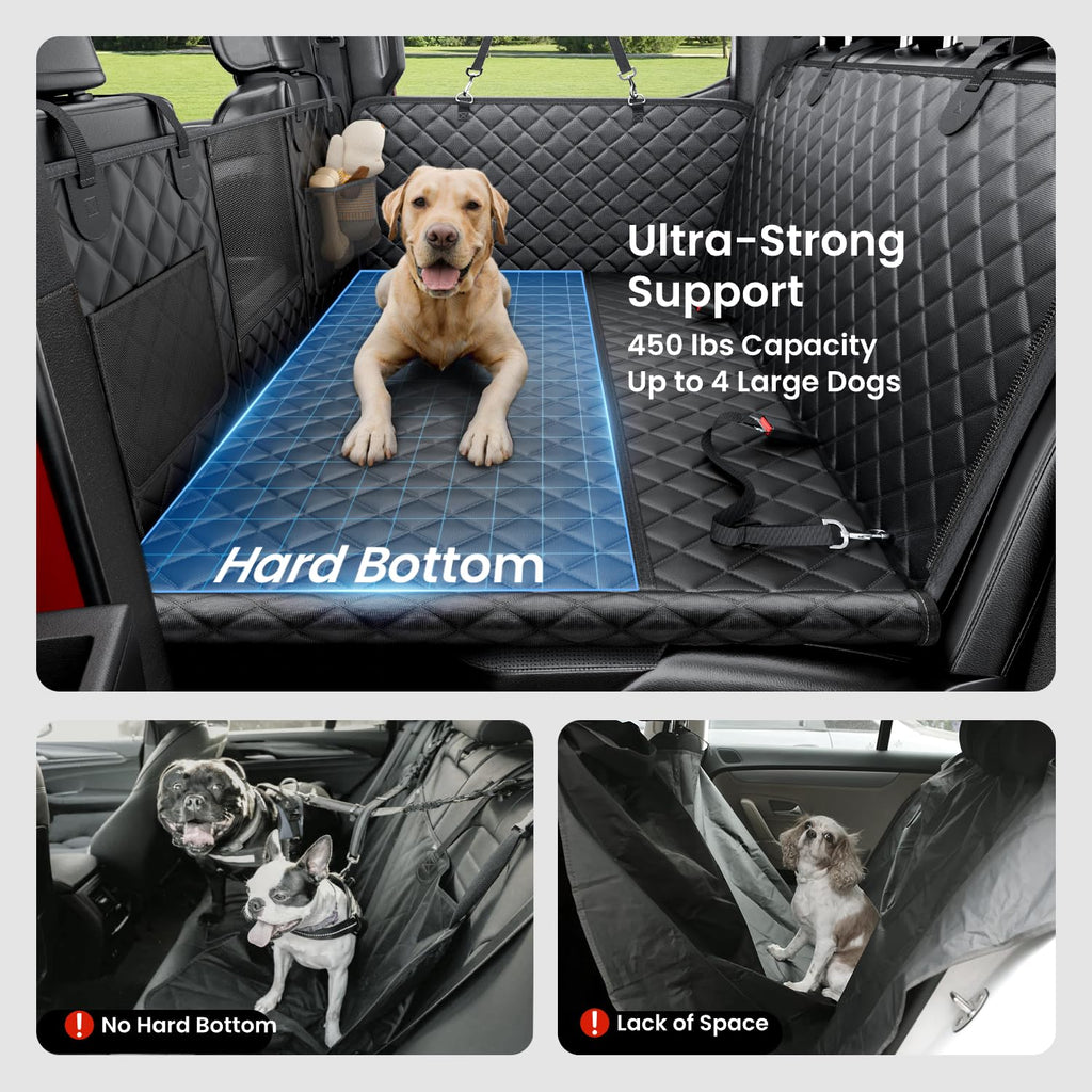 REEVAA Dog Truck Seat Cover — XL Hammock, Waterproof, 450 lb Capacity, Universal Fit