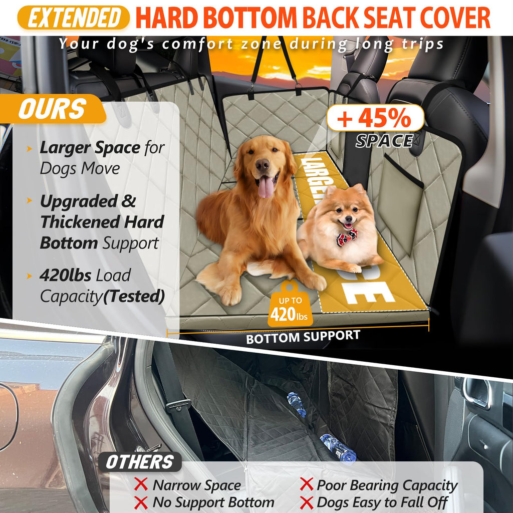 ROUWINNE Back Seat Extender for Dogs – Large Space, Waterproof, 420 lb Capacity