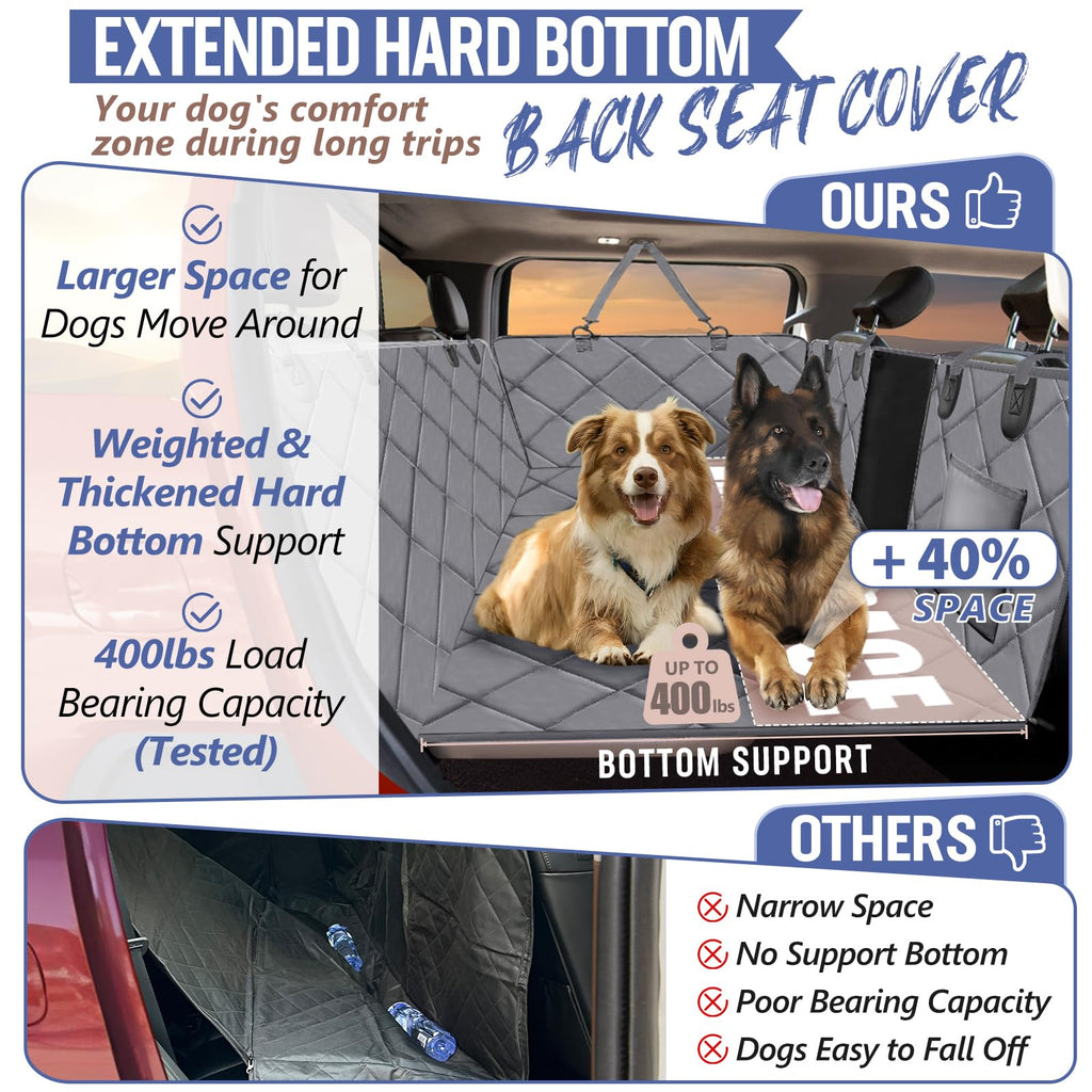 ROUWINNE Back Seat Extender for Dogs – 59 Inches Wide, 400 lb Capacity, Waterproof Dog Hammock for Crew Cab Trucks