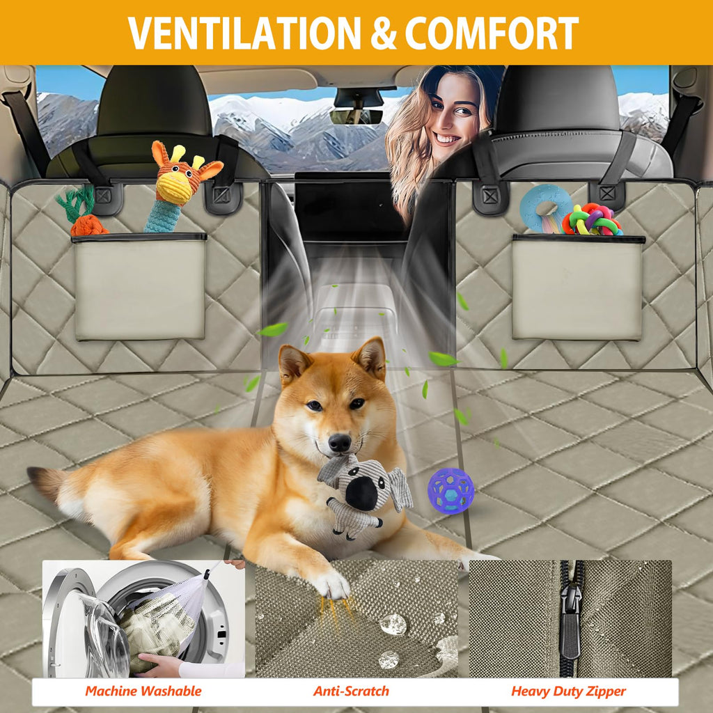 ROUWINNE Back Seat Extender for Dogs – Large Space, Waterproof, 420 lb Capacity