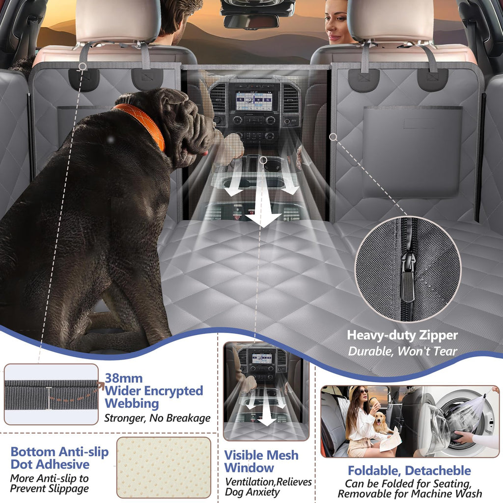 ROUWINNE Back Seat Extender for Dogs – 59 Inches Wide, 400 lb Capacity, Waterproof Dog Hammock for Crew Cab Trucks